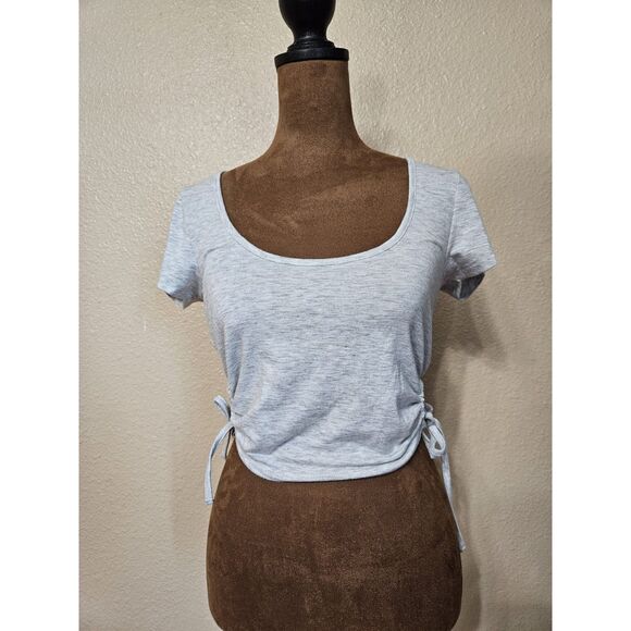 Cotton On Women’s Light Gray Side Tie Cinched Crop Top Size M - Picture 1 of 2